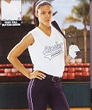 Womens softball uniform 1846 On Deck a faux button down softball jersey