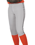 Light weight low rise softball pant - piped for accent