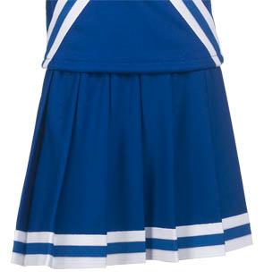 4054 Womens pleated cheer skirt with bottom trim, 4064 Youth pleated cheer skirt with bottom trim