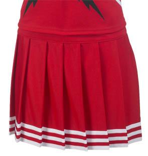 4055 Adult Pleated Cheer Skirt with 5 stripe trim, 4065 Youth pleated cheer skirt