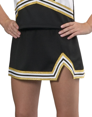 4072 Adult A-line cheer skirt with V-notch, 4082 Youth A-line cheer skirt with V-notch